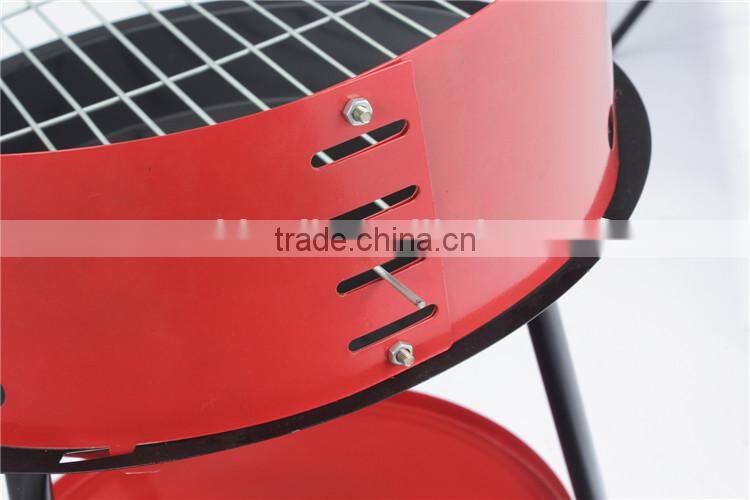 Mini triangle portable charcoal bbq grill with retractable height