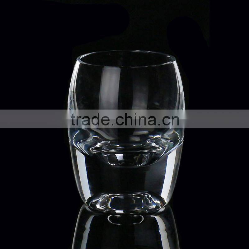 Lead crystal customized glassware producer Thick Bottom round mini whisky shot glass
