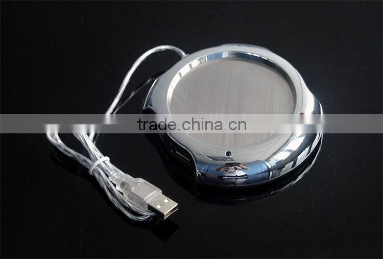 Electroplate shiny usb hub cup/mug warmer with usb hub