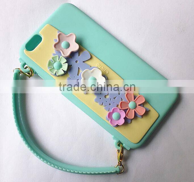 hot sale factory supply chain handbag silicone phone case