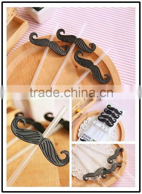 Drinking straws with mustache