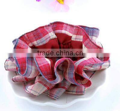 korean grid hair scrunchie fashion style