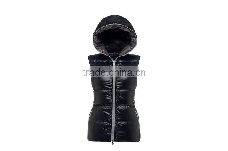 Women latest winter shiny padding vest winter red fashion down vest