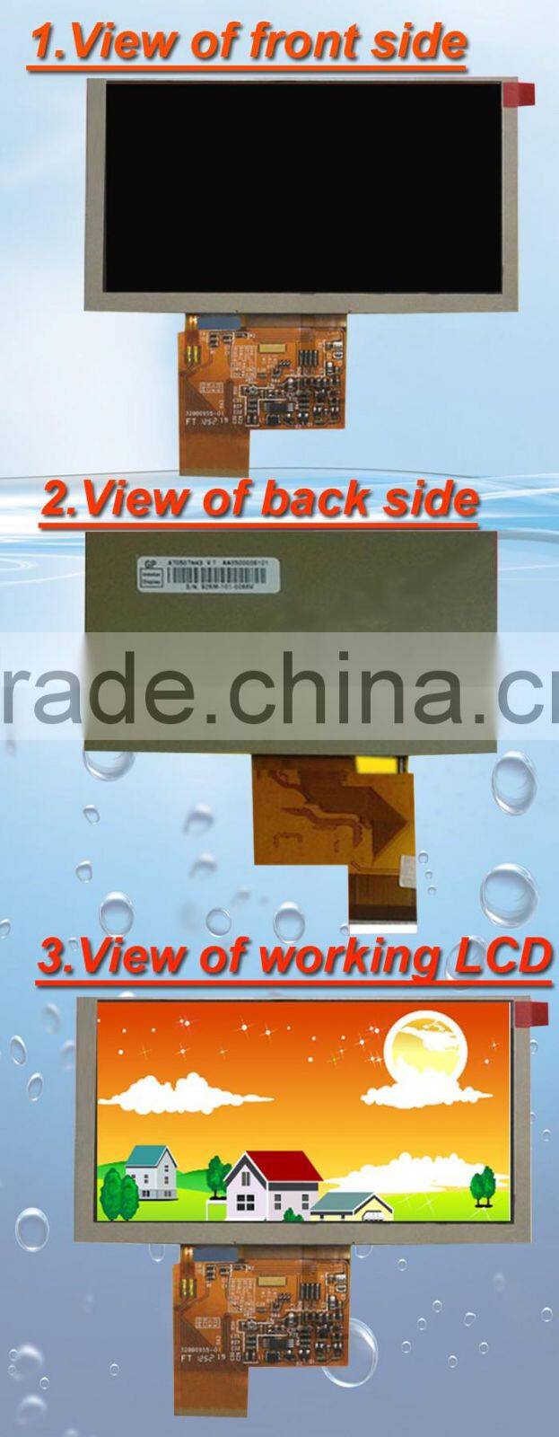 5inch 800*480 RGB interface horizantal tft display panel