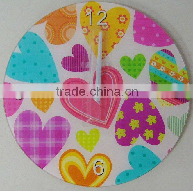 glass wall clock, decorative clock