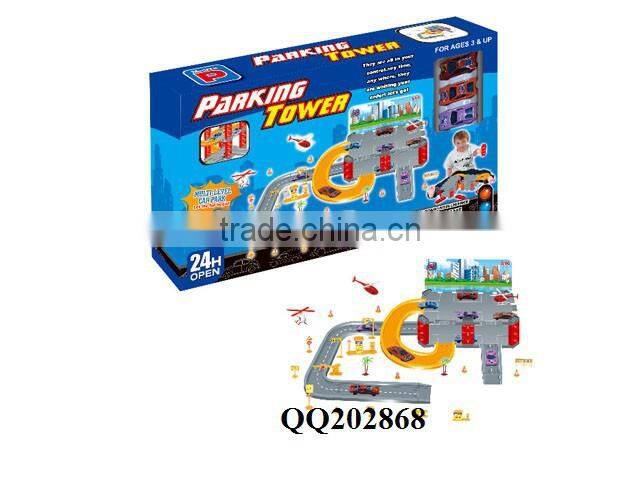 Plastic DIY parking lot play set toy