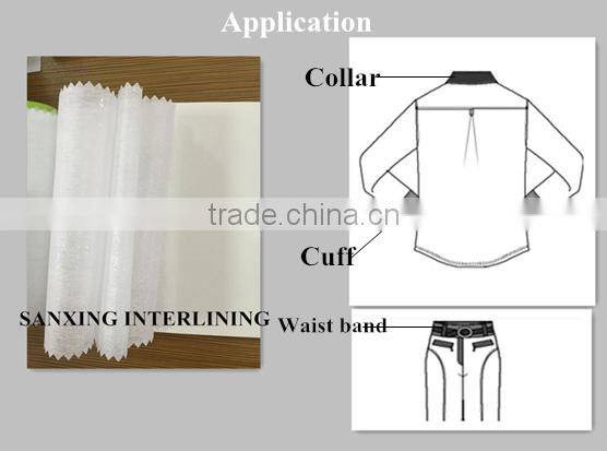 100% polyester fusing Impregnating Nonwoven Interlining fabric