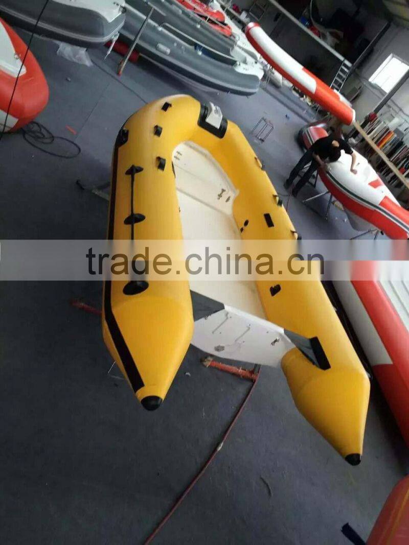 CE certificate rib360 rigid fiberglass hull inflatable boat