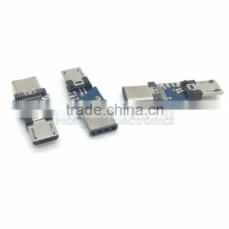Customize Type C extension adapter type C male to Micro USB male