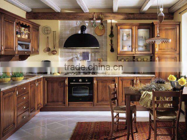 solid wood kitchen cabinet with arc shape design