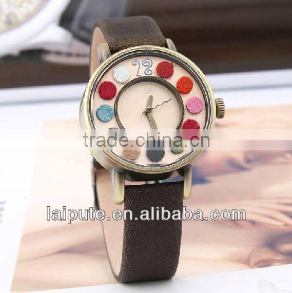 2013 hot sales fashonable wrist girl watch with pc movt watches