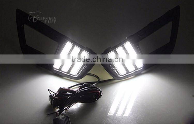 Car Accessories Daytime Running Light LED DRL Fog Lamp Front Bumper Fog Light For Ford Focus 3 2015 Sedan