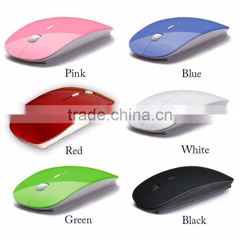 Candy Color Ultra Thin USB Optical Wireless Mouse 2.4G Receiver Super Slim Mouse Cordless Computer PC Laptop Desktop