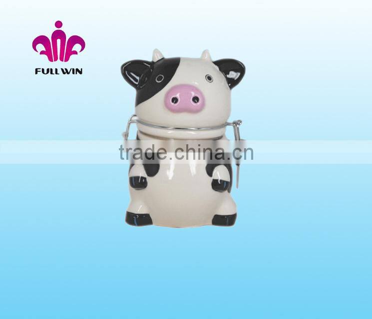 Ceramic Cow Clip airtight lids canister