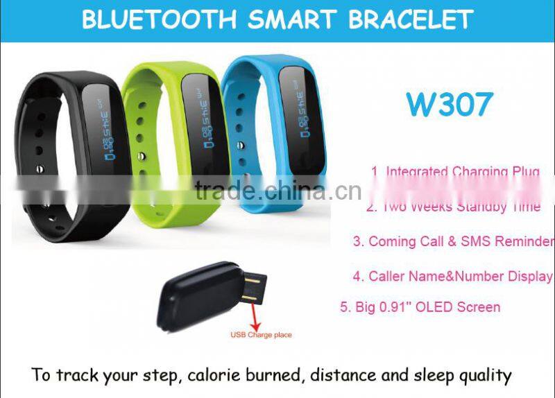 Remote Music Player Camera Bluetooth Fitness Band with Phone Call, SMS Notification
