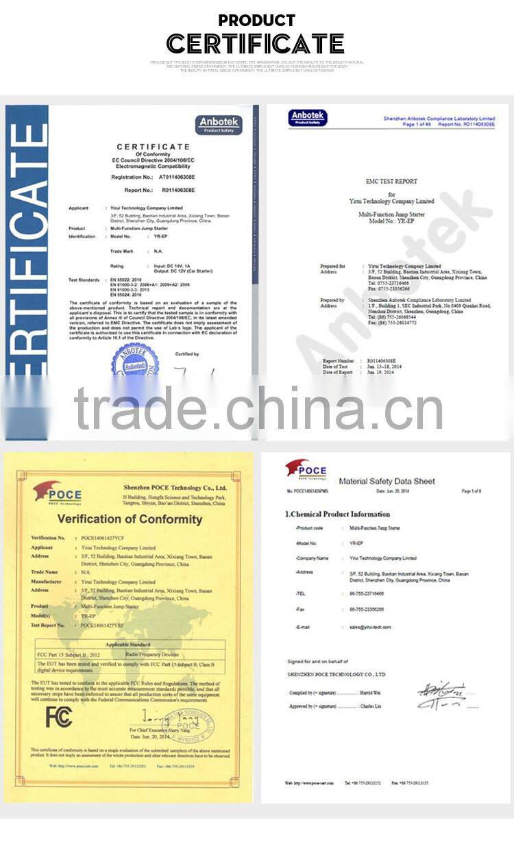 7500mAh 16mm Emergency Car Jump Starter Power Bank Emergency Car Tools