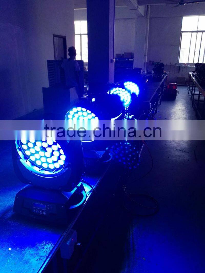 108x3w led moving head lights / rgbw zoom 36x10w 4in1 led moving head wash light