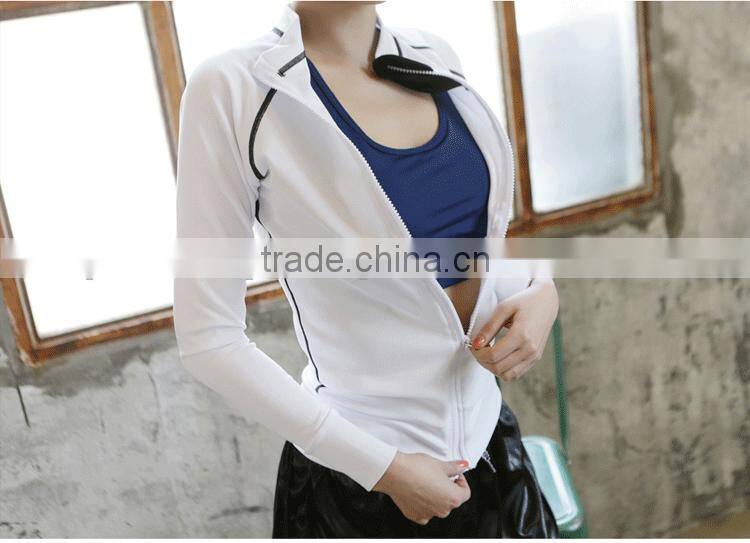 Sublimation Custom Full Zip Compression Hoodies, Sexy Sports Hoodies for Women