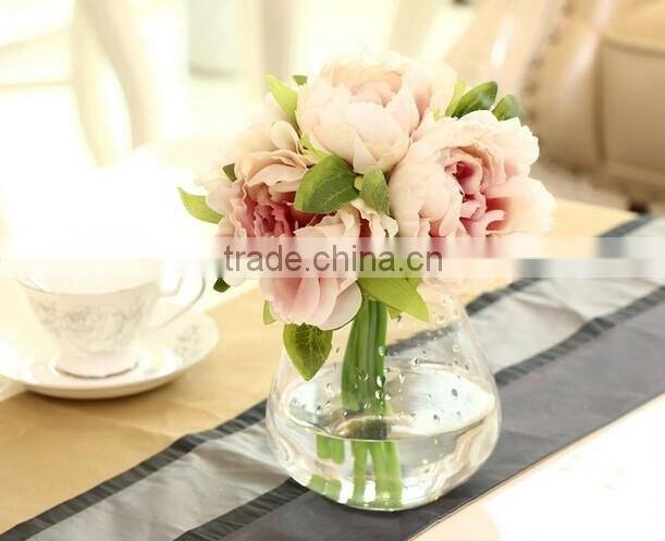 High Quality silk flower Artificial Peony Flowers Fake Leaf Wedding Home Party Decoration Bouquet