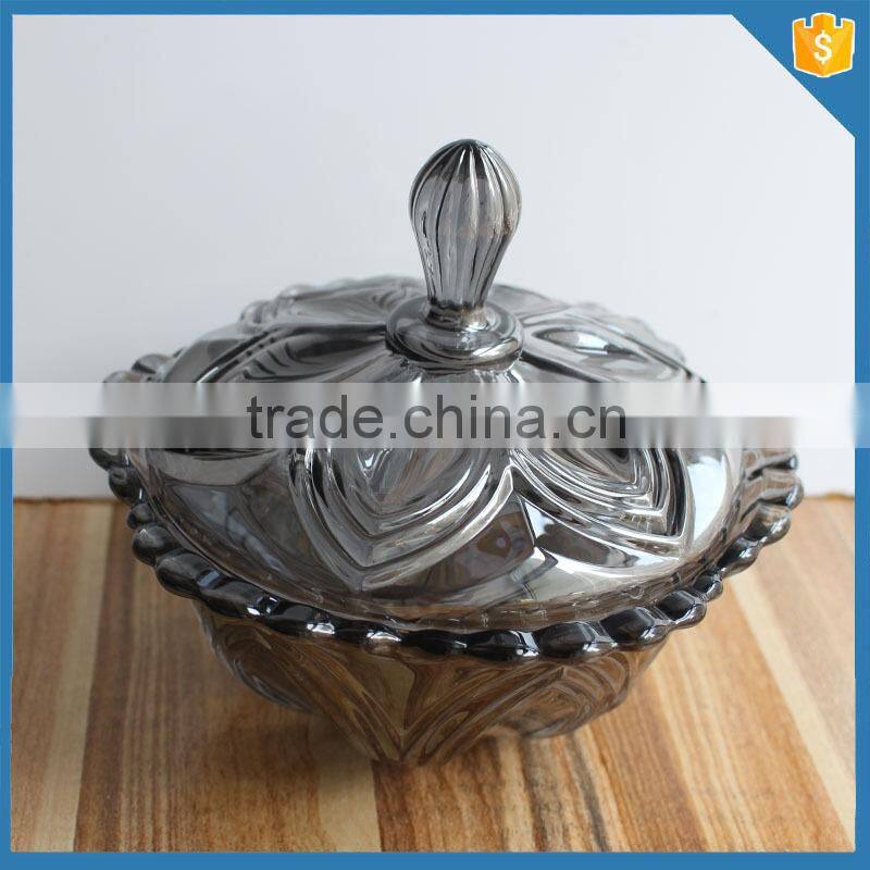 metallic black big capacity glass storage jar for christmas gift decor