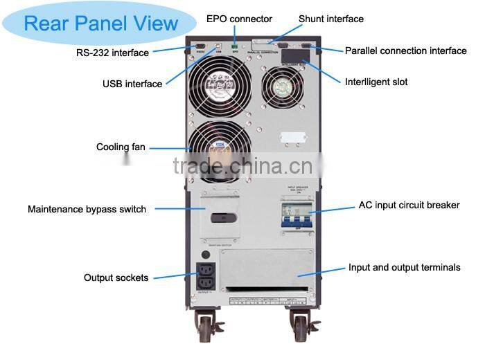 High frequency ups 15kva three phase delta online ups