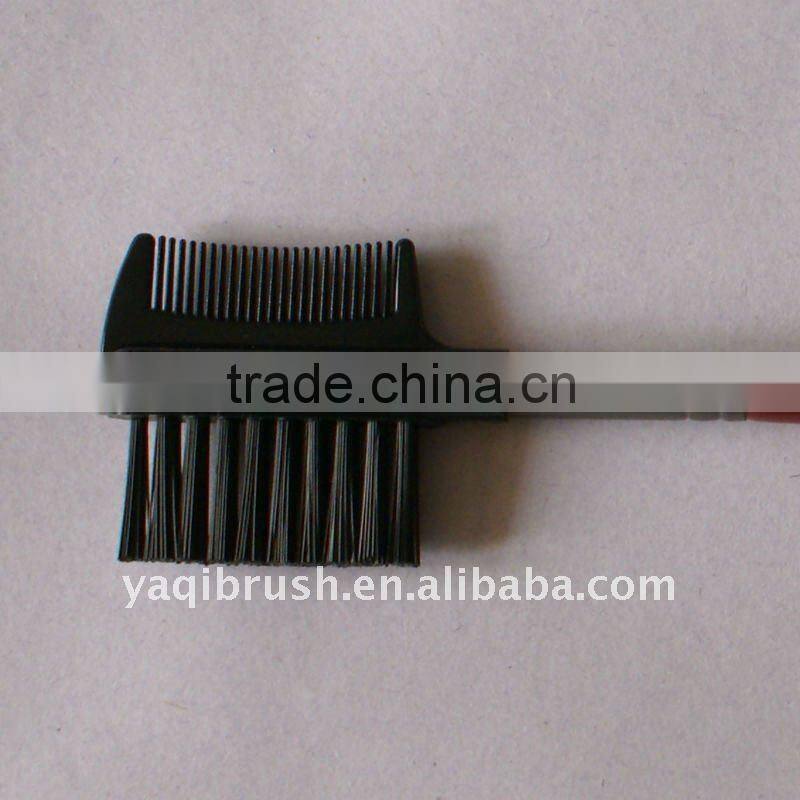 eyebrow comb and lash brush with red handle