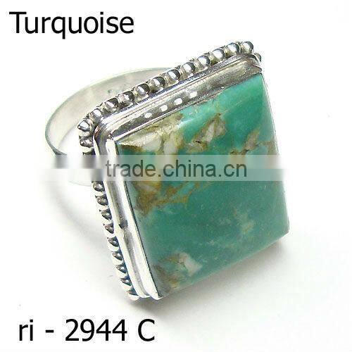 Indian 925 Sterling Silver Tibetan Turquoise Ring