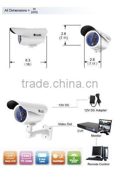 Zmodo Outdoor IR CCTV Audio CCD Board Camera