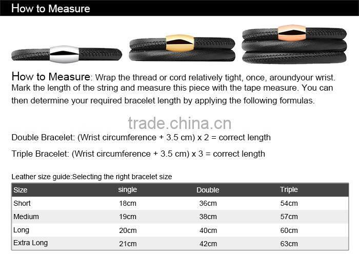 Fashion Jewelry 2016 Double Wrap Leather Bracelets Blanks