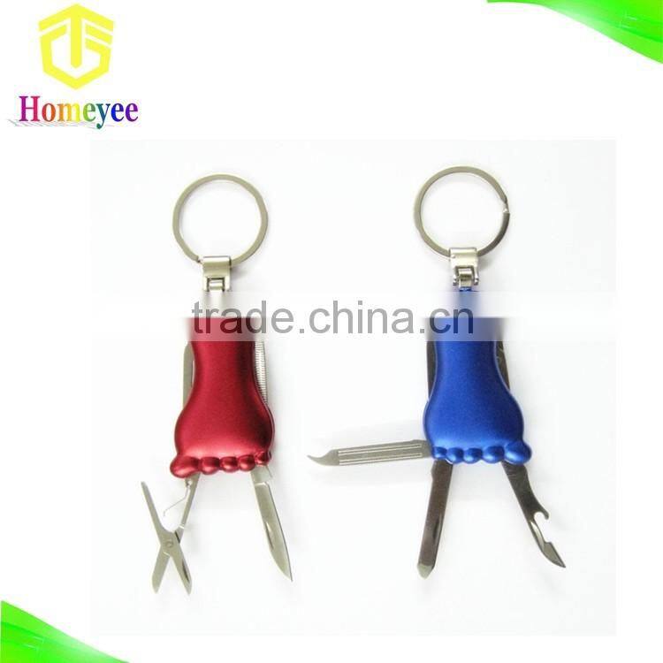 Toe Shape Multifunction Pocket Knife With Key Ring