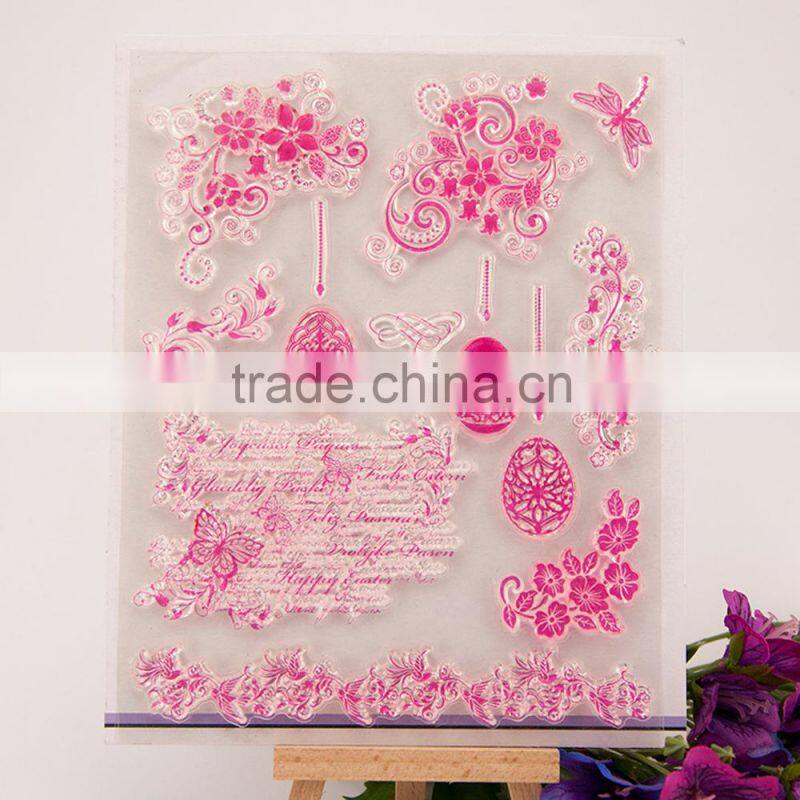 flower design clear stamp