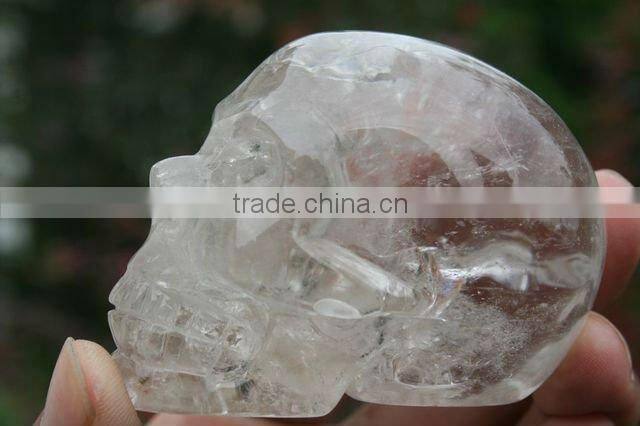 NATURAL Rock Clear Aventurine Quartz Crystal Skull