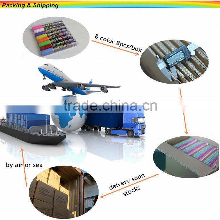 Alibaba hot selling OEM colored liquid chalk marker glass marker