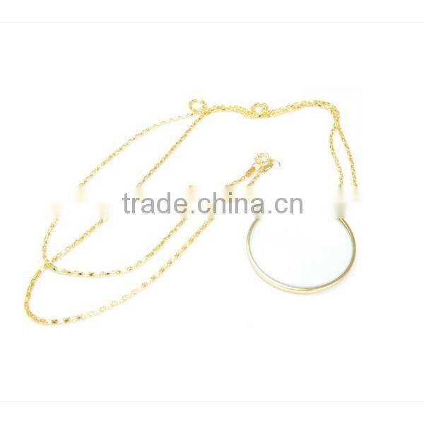 6 Times Power Foldable Handheld Pendant/necklace Magnifying Glass with 30" Golden Chain