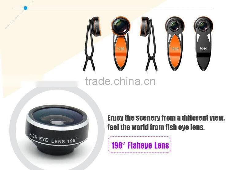 Newest Fisheye Lens 198 Degress Magnetic Clip Lens 0.6x Wide Angel 1.5x Macro Phone Camera Lens