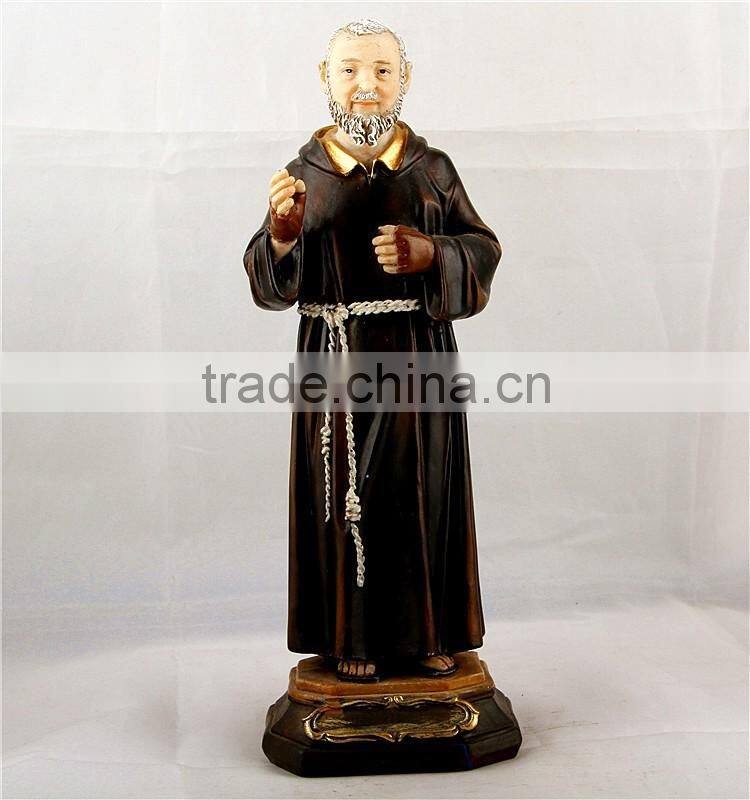 Polyresin St Saint Padre Pio Statue catholic figure