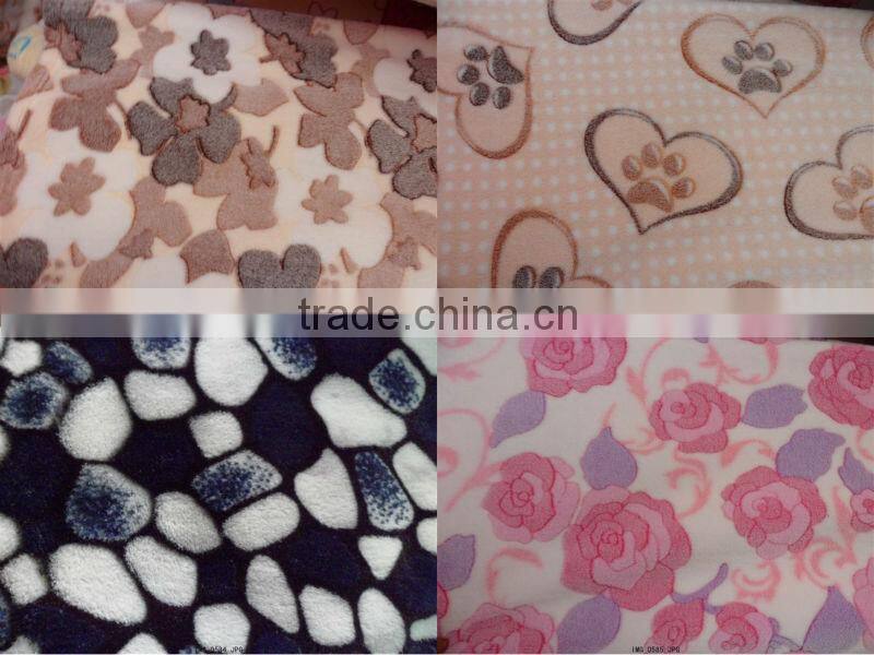 bed sheet flower printed polar fleece blanket