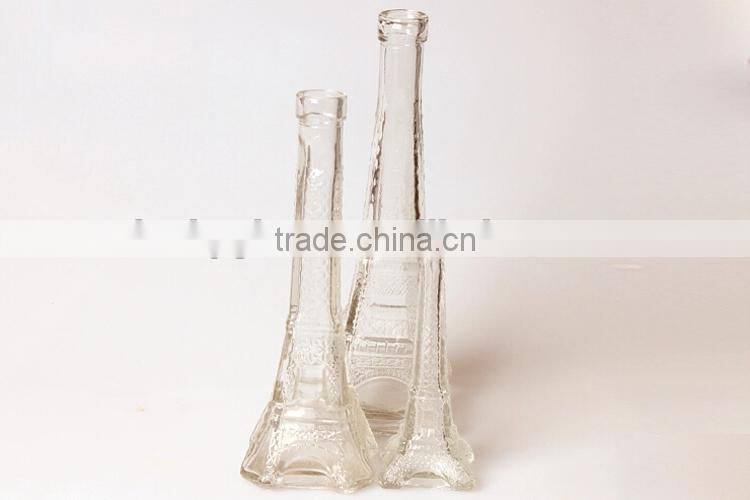 clear eiffel tower glass jar bottle for flower or artwork