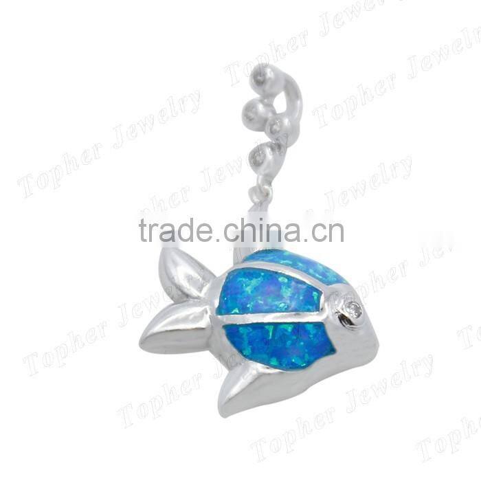 Australian K5 opal design opal fish shaped pendants