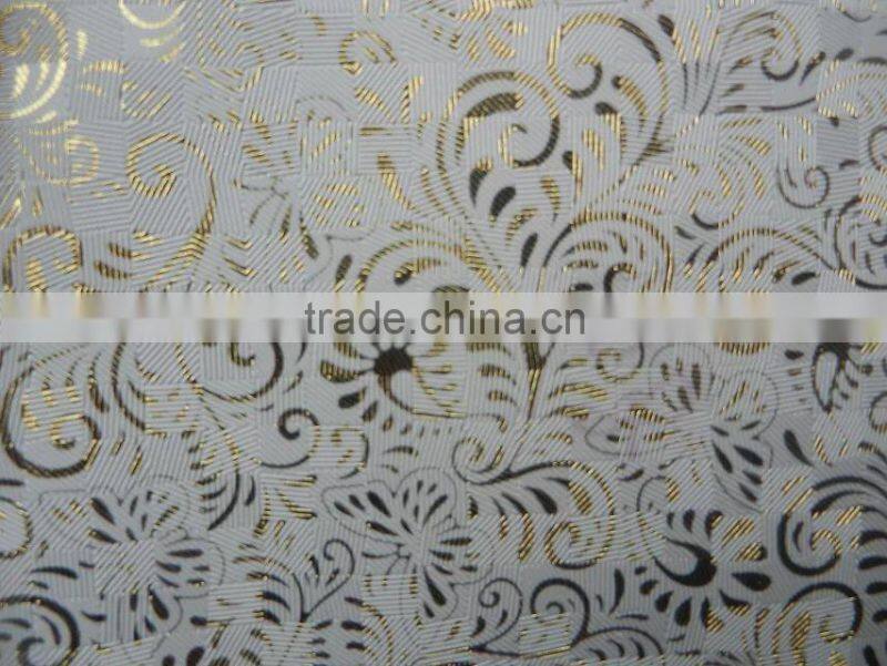 Hot new design gold print pvc leather for bags