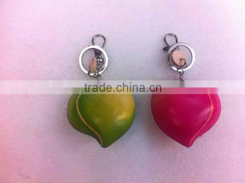 Wholesale promotion personal Handmade Soft leather animal key chain