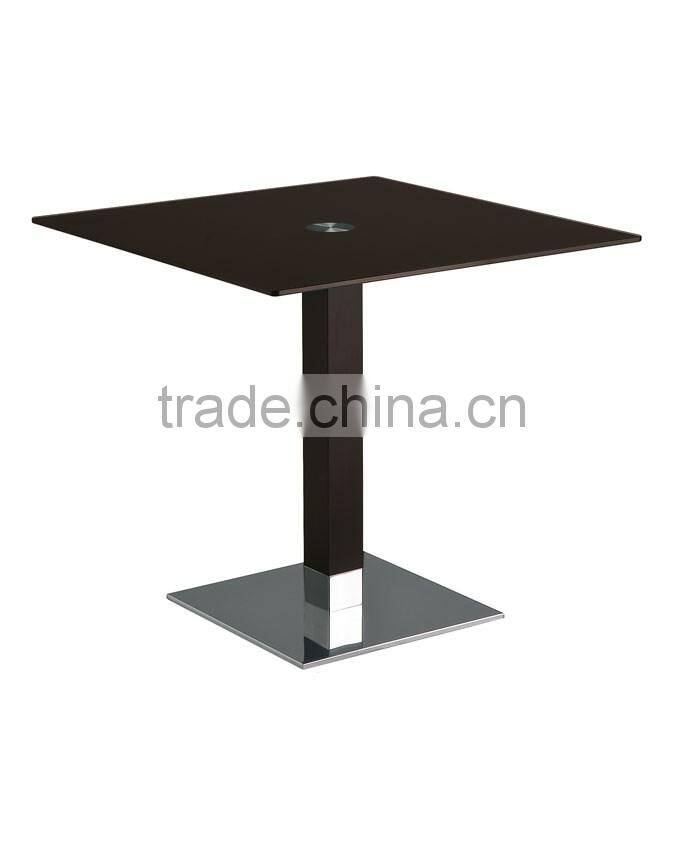 Minimalist cheap restaurant metal base wooden dining table coffee table