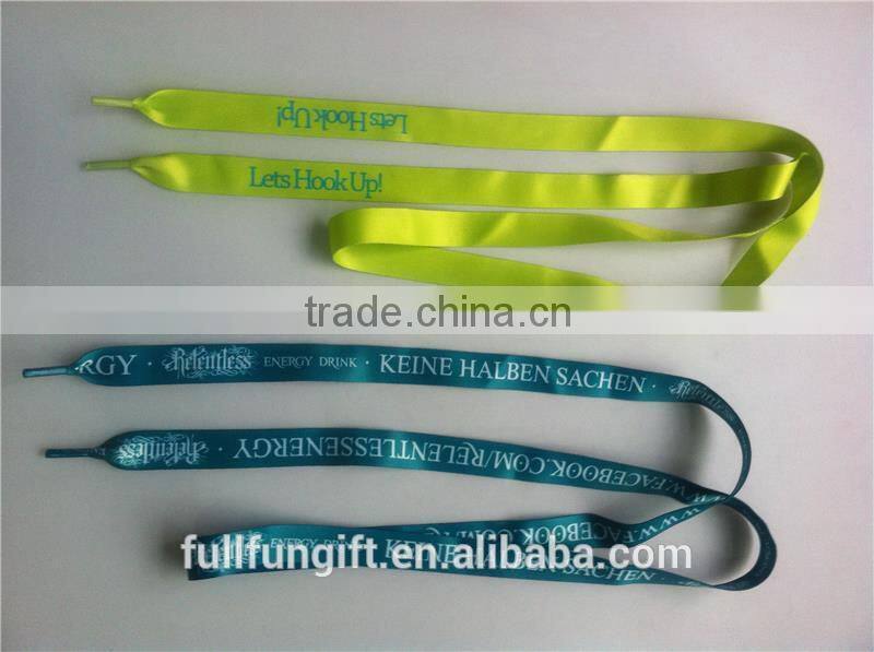 Customized tube shoe lace flat colorful rope shoelaces with nice print