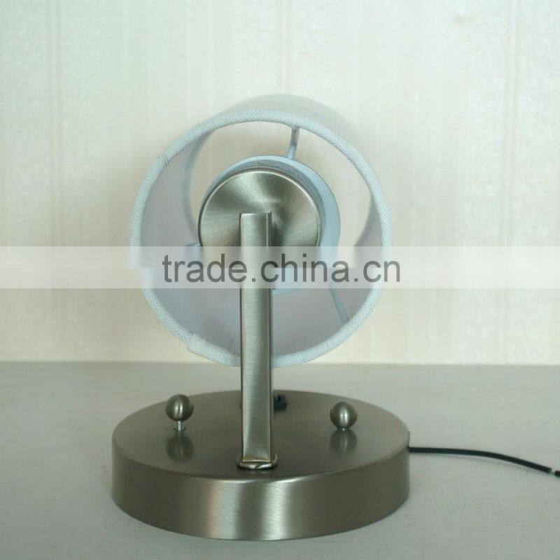 Rocker switch small wall lamp for hotel white fabric shade