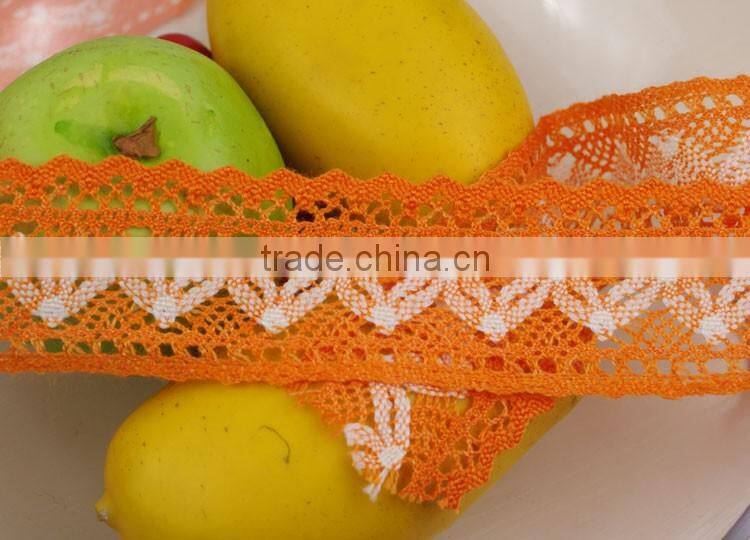 5cm orange-white lastest wonderful design of guipure lace trim c500401