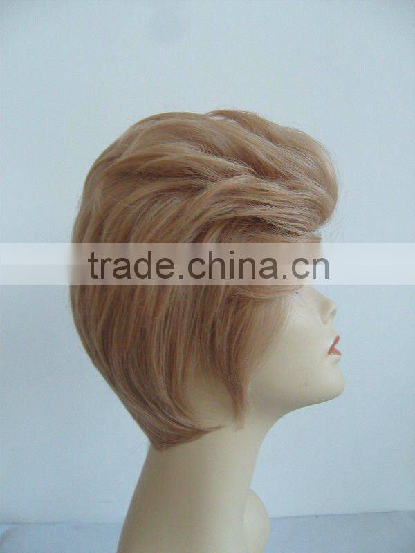 Top quality synthetic hair short ladies wig without bangs