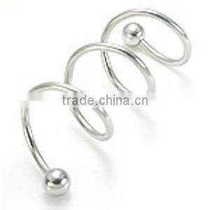 twister 3 hoops cork screw ear jewelry