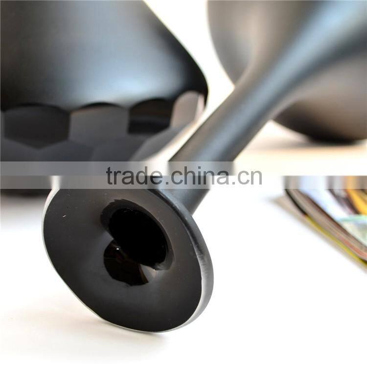 Wholesale Classic Black Swan Hand Carved Glass Vase High-grade Fashion Decoration Home Furnishing