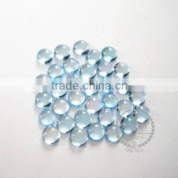 7.8-8mm round natural sky blue topaz semi precious loose stone gemstone DIY ring earrings pendant charm cabochon 4110109