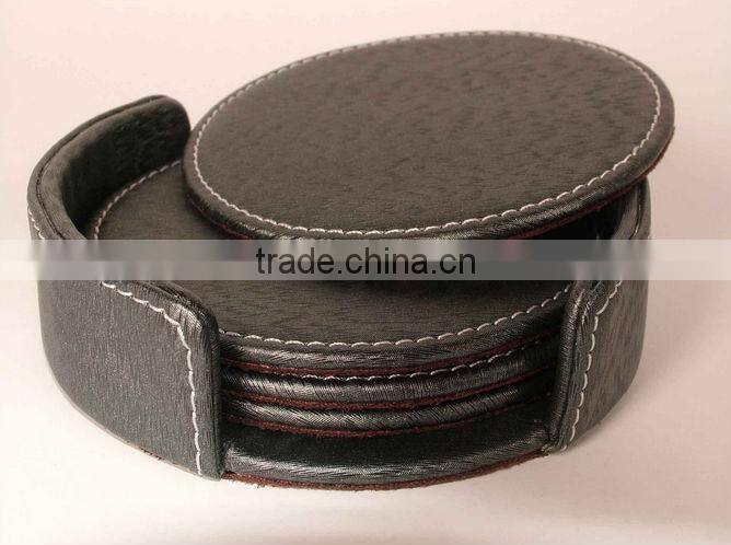faux leather cup coaster design